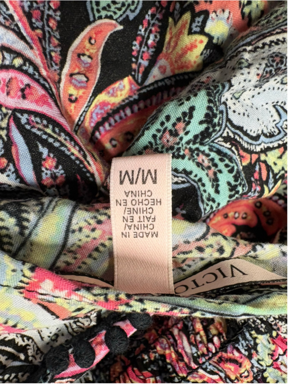 Victoria's Secret Plunge-Front Paisley Caftan Swim Cover Up Size Medium - Picture 9 of 10